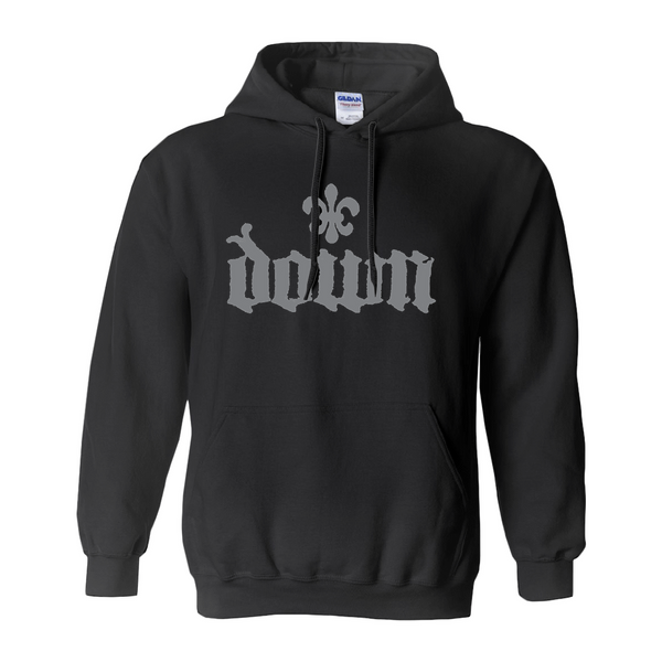 DOWN Grey Fleur De Lis Logo Hoodie