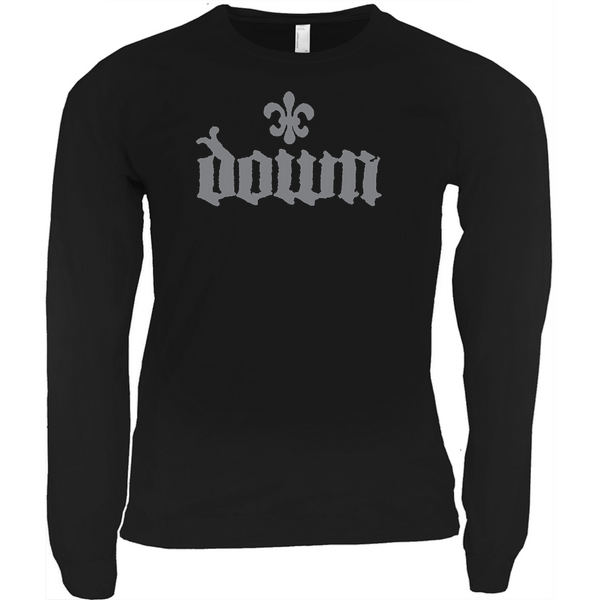 DOWN Grey Fleur De Lis Logo Long Sleeve