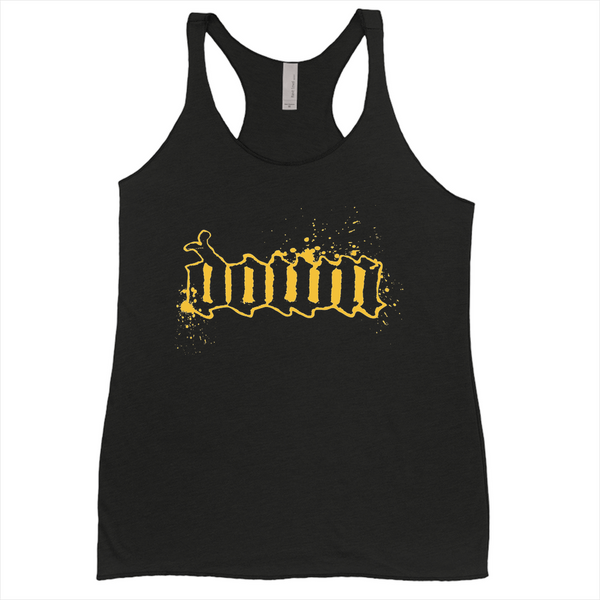 Womens Gold Splatter Logo Tank