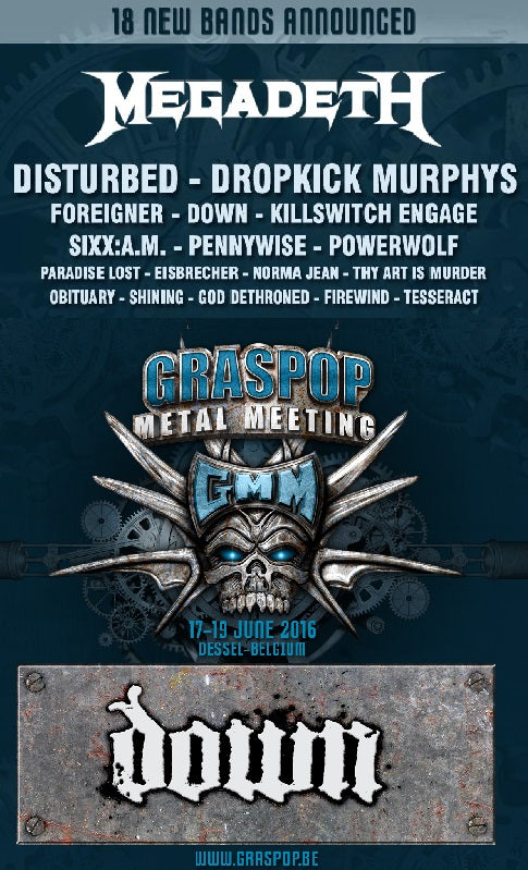DOWN To Perform Graspop In June
