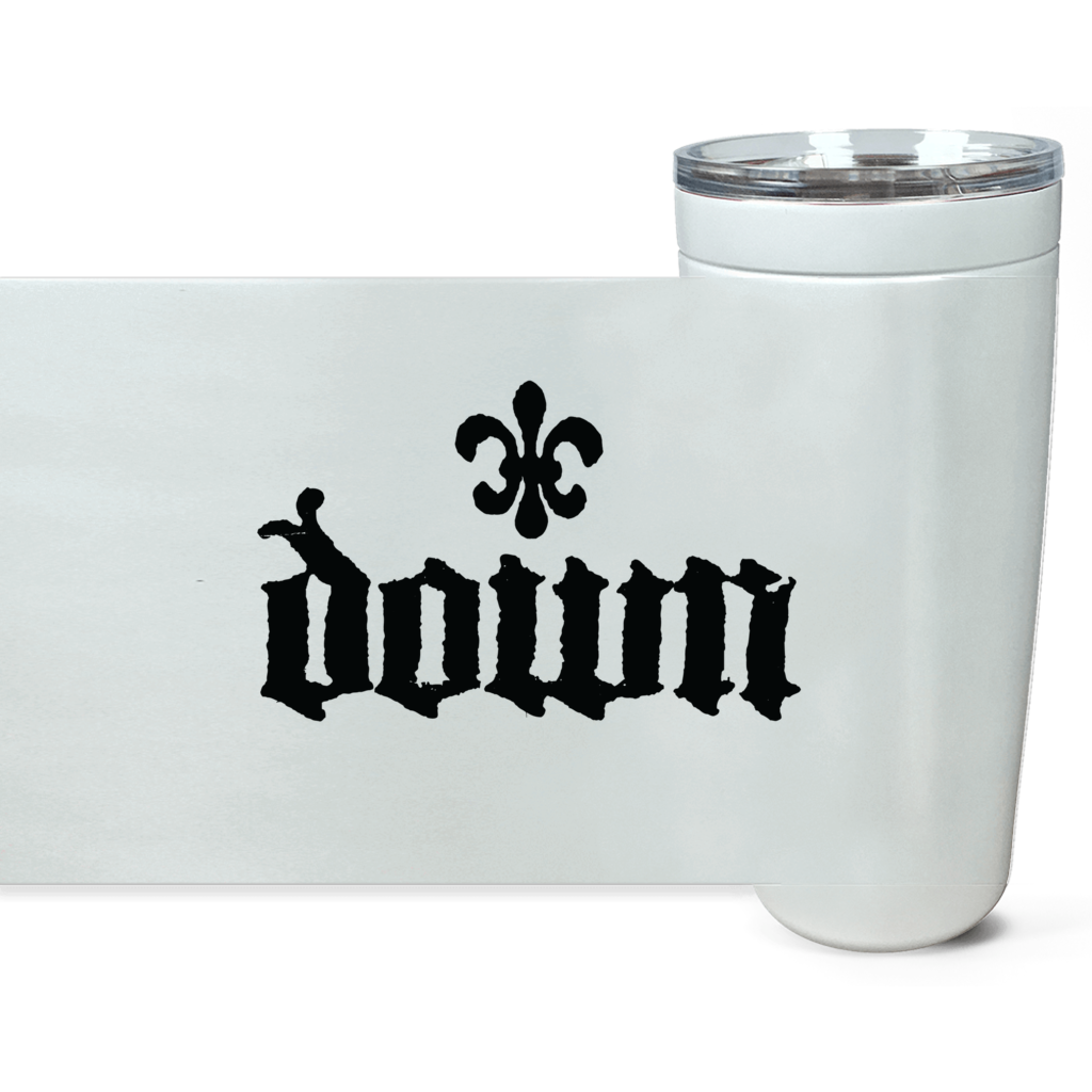 DOWN fleur de lis Viking Tumblers (Black, White, Steel)