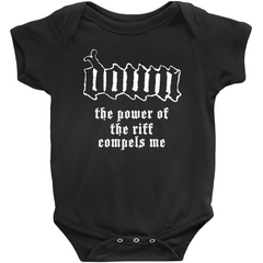 The Power of the Riff Compels Me Onesies
