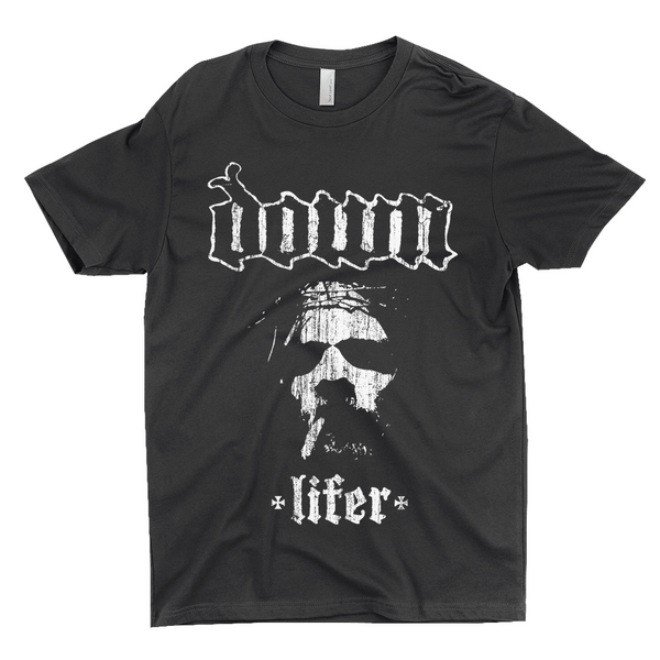 Down Lifer Smoking Jesus T-Shirt (black and metal)